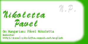 nikoletta pavel business card